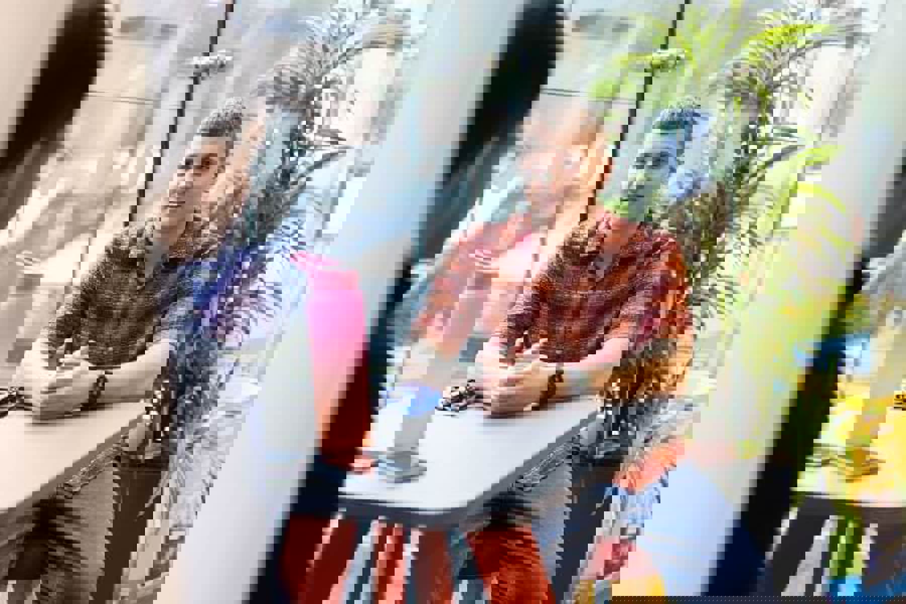 Colleague In Red Stripy Top