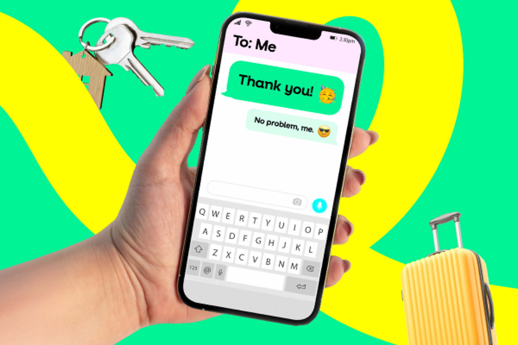 Phone Displaying A Conversation That Says Thank You Me
