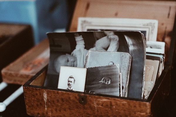 Wooden Box Of Old Photos