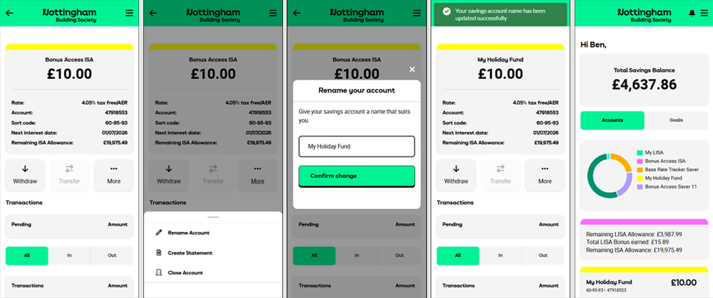 Account personalisation